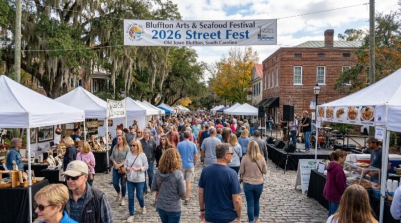 Bluffton Arts and Seafood Festival 2026 Street Fest crowd in Old Town Bluffton SC