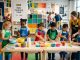 Children learning to cook together at an IKEA Kids Cooking Club session