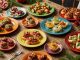 vegetarian christmas appetizers stuffed mushrooms on a plate